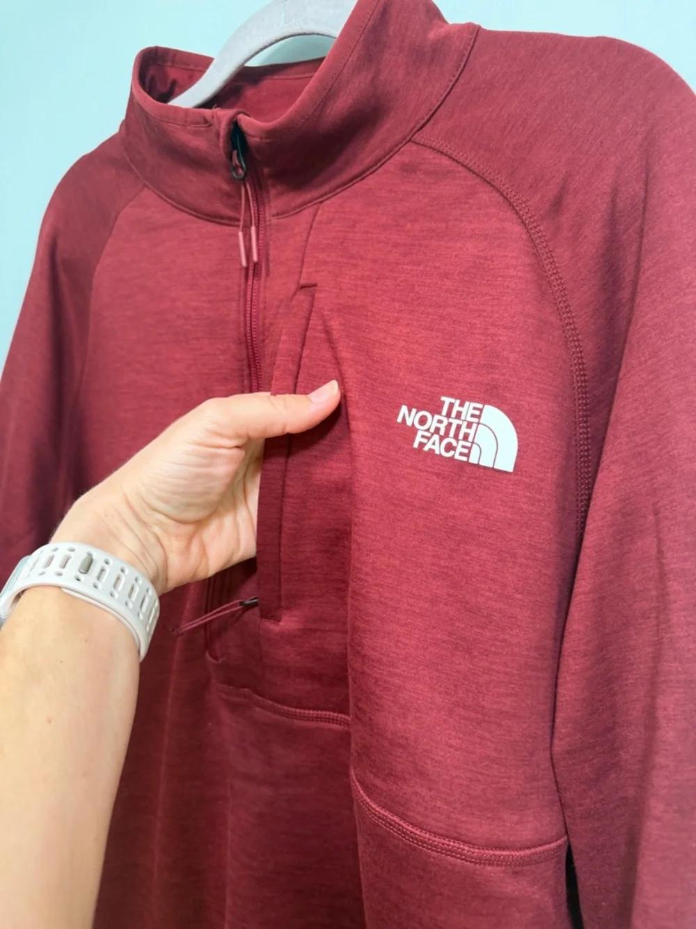 The North Face Men’s Canyonlands 1/2 Zip Fleece Pullover in Red Maroon, size XL